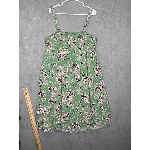 Torrid womens 3X green floral sun dress lined ruffle smocked midi lightweight - Picture 7 of 12
